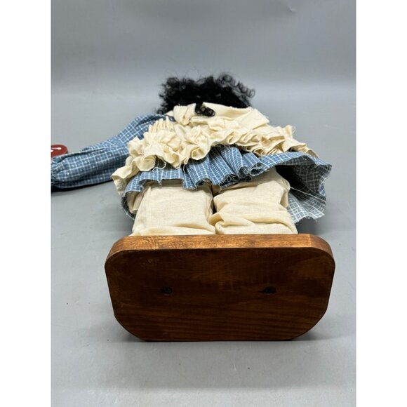 Handmade African American Wooden Doll Quilted blanket Dress & Welcome Sign READ - Picture 12 of 14